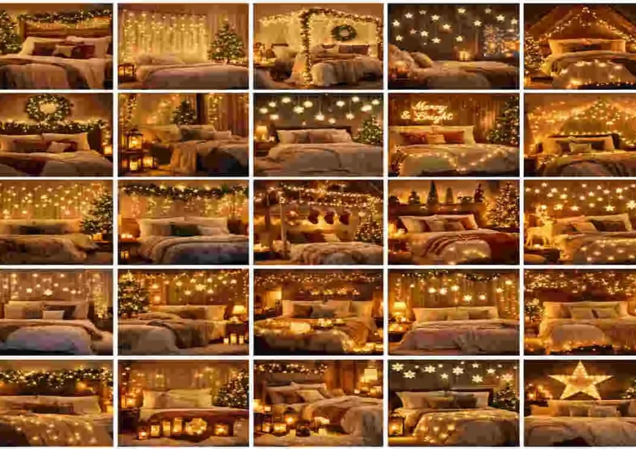 christmas lights bedroom decor