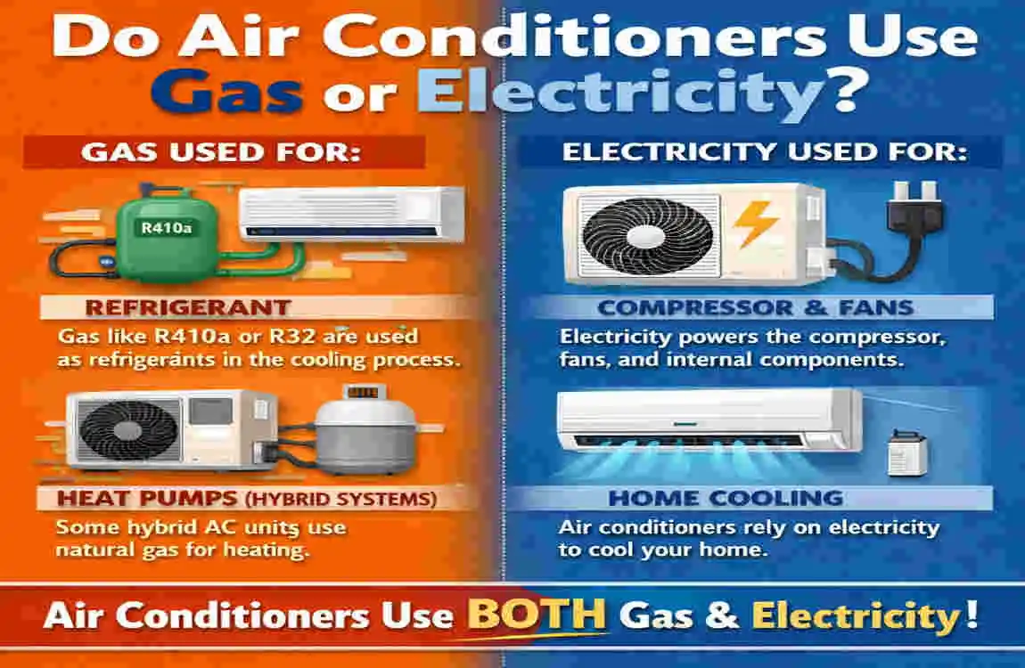 do air conditioners use gas or electricity