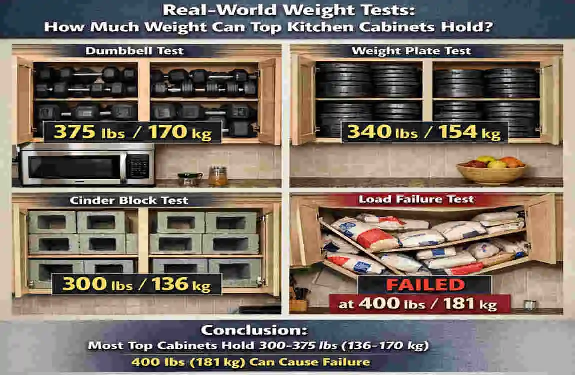 how much weight can top kitchen cabinets hold