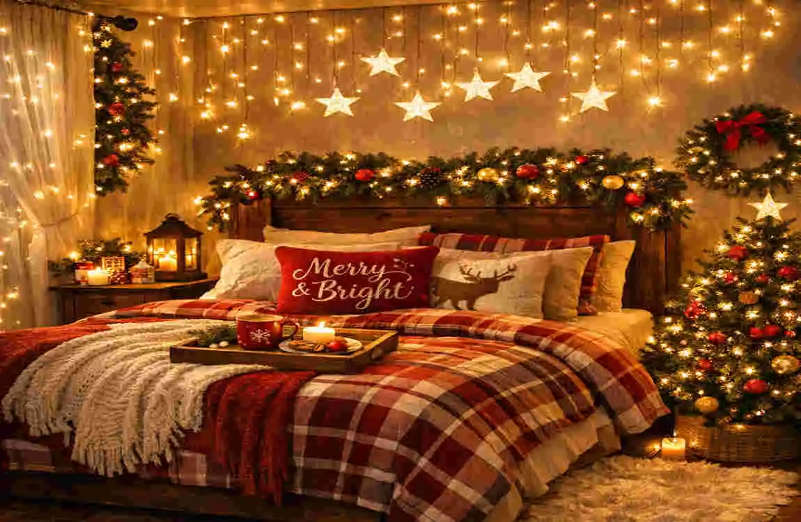 christmas lights bedroom decor