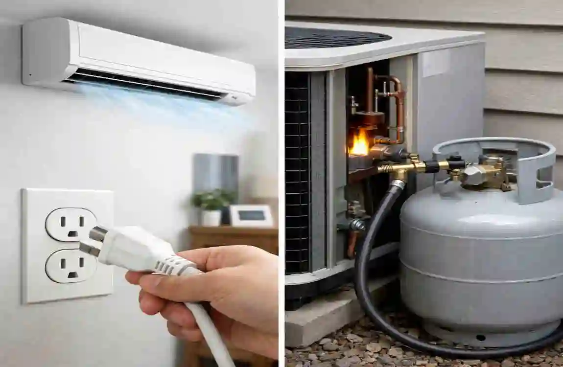 do air conditioners use gas or electricity