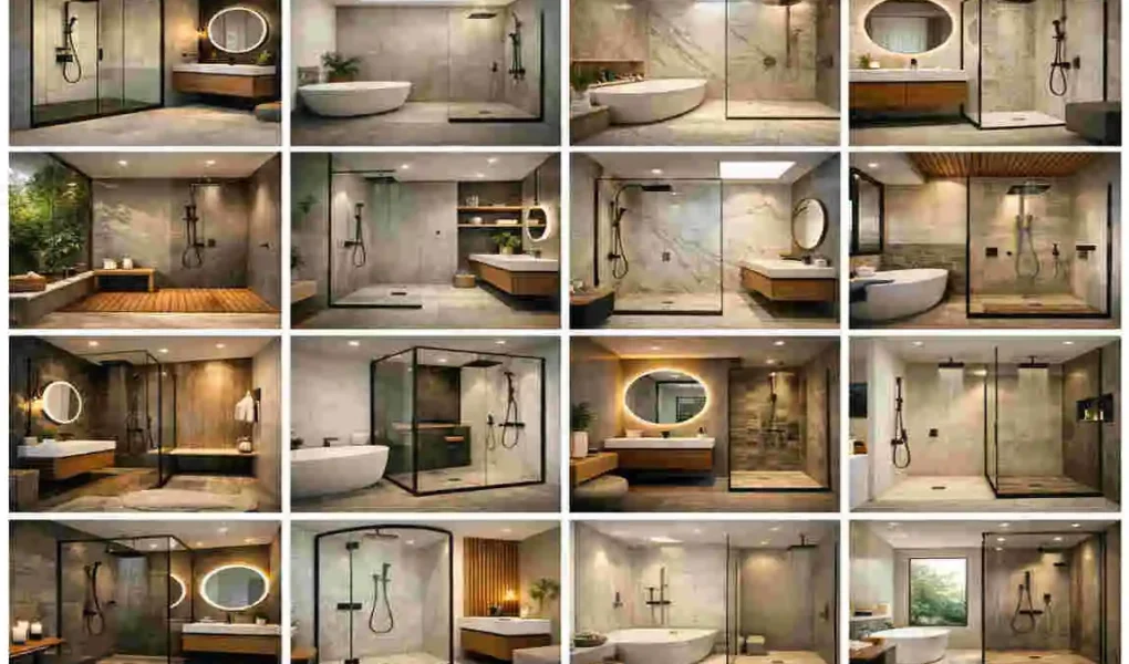 modern bathroom design for home with shower