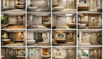 modern bathroom design for home with shower