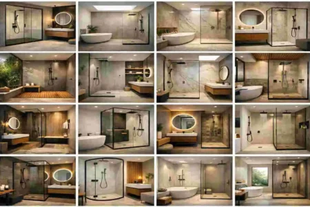 modern bathroom design for home with shower