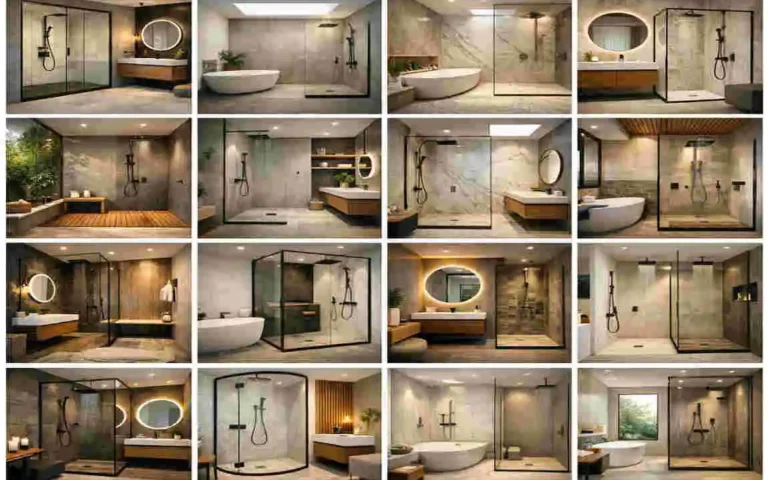 modern bathroom design for home with shower