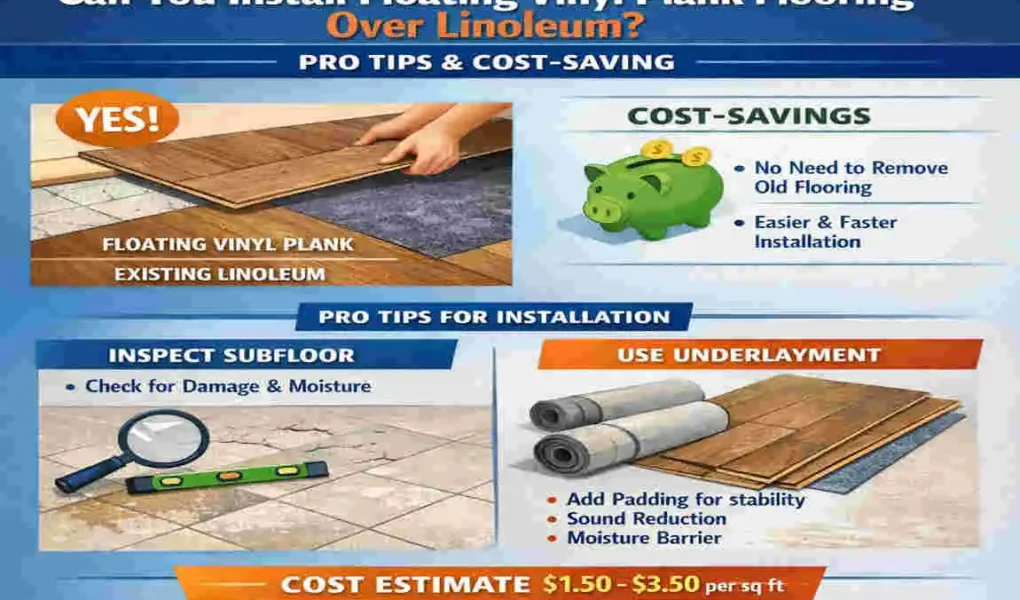can you install floating vinyl plank flooring over linoleum
