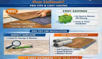 can you install floating vinyl plank flooring over linoleum