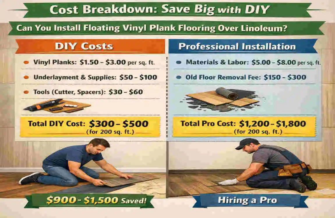 can you install floating vinyl plank flooring over linoleum