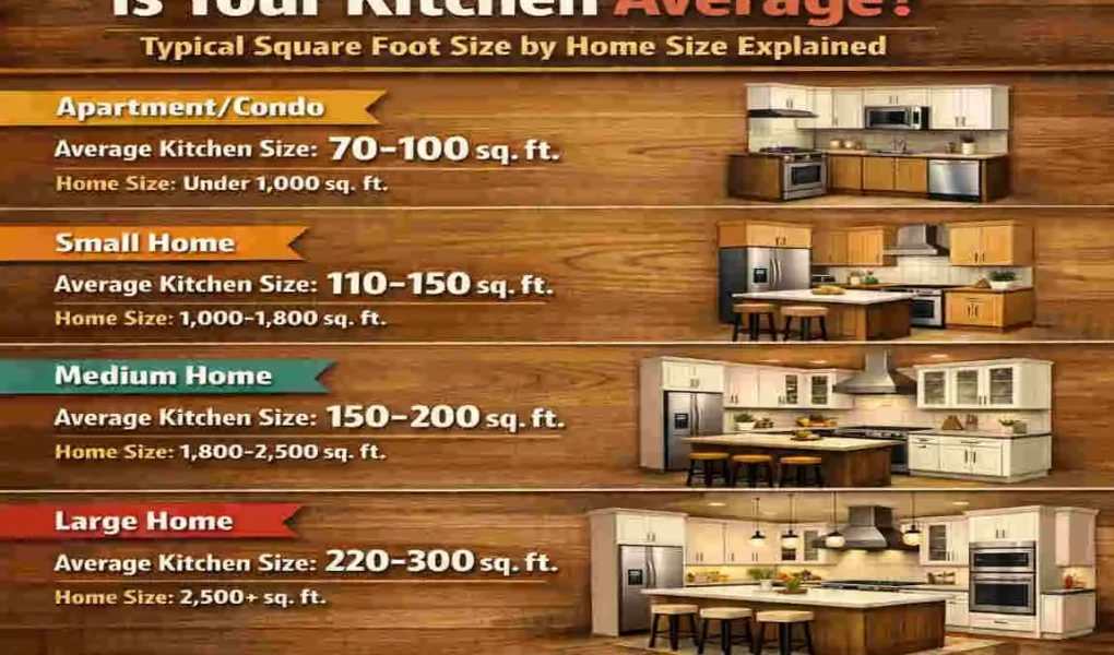 how big is the average kitchen in square feet