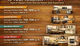 how big is the average kitchen in square feet