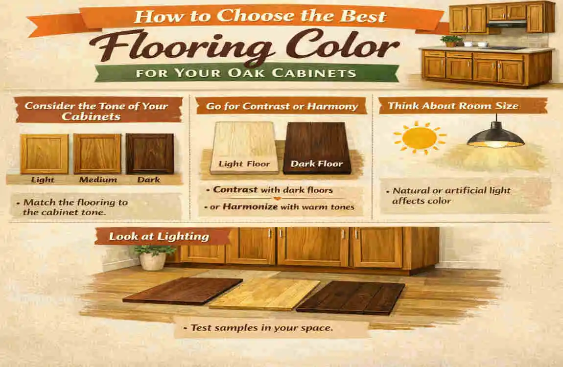 what color flooring with oak cabinets