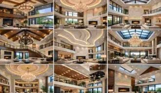 double height living room house ceiling design