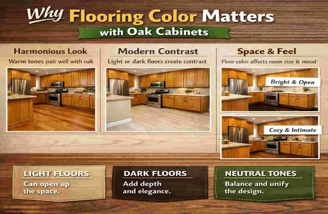 what color flooring with oak cabinets