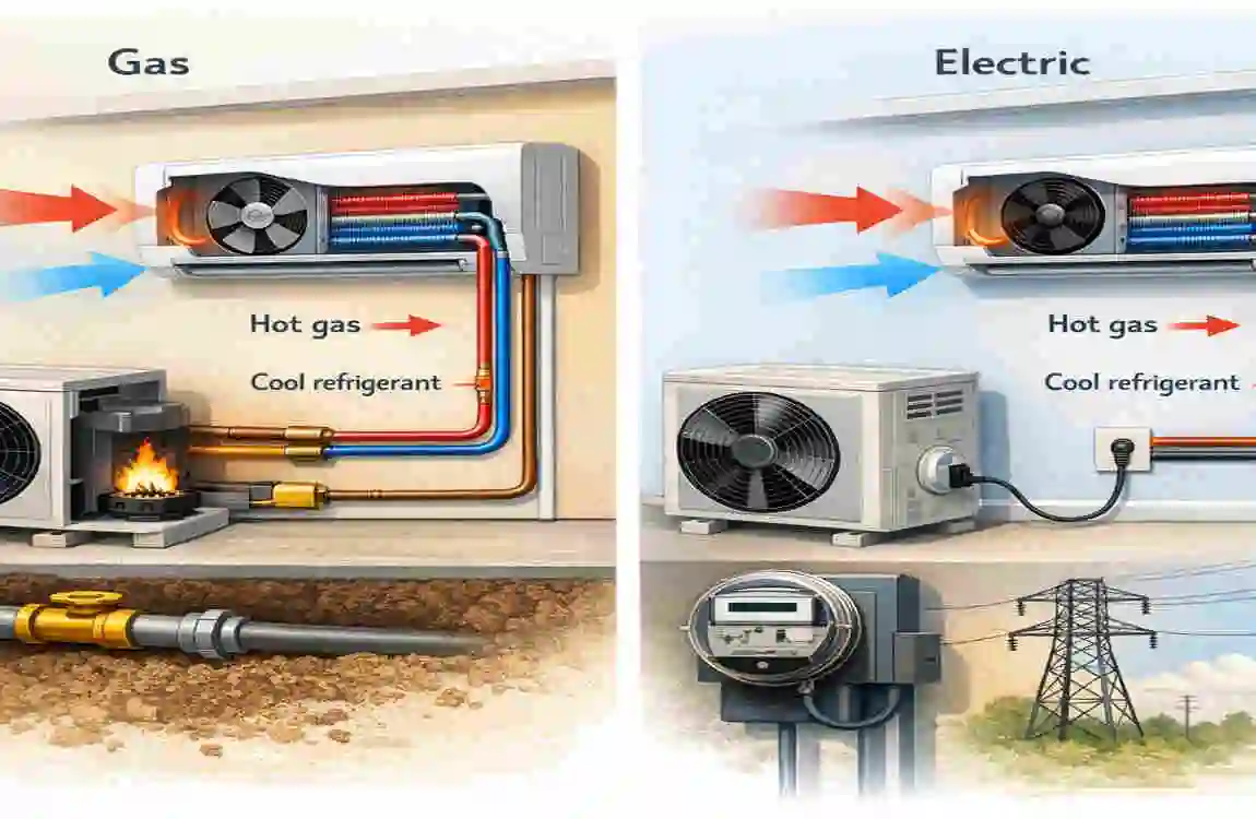 do air conditioners use gas or electricity