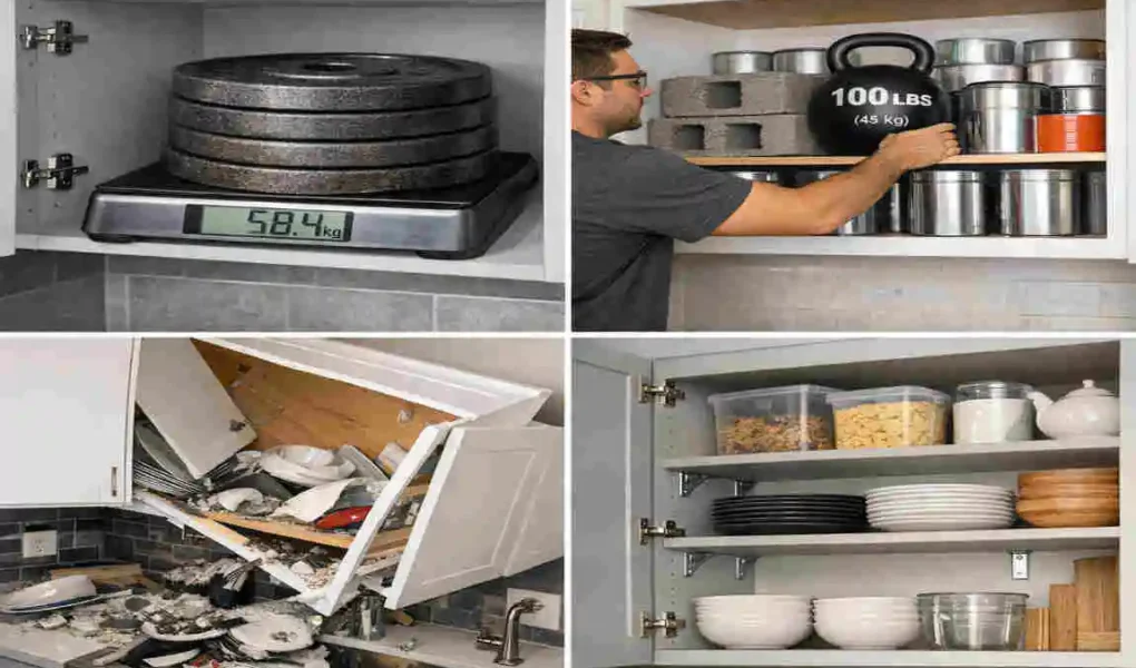 how much weight can top kitchen cabinets hold