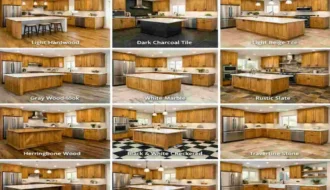 what color flooring with oak cabinets