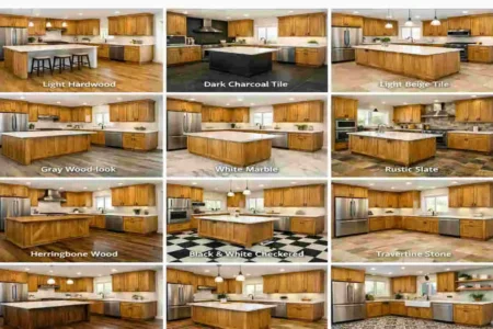 what color flooring with oak cabinets