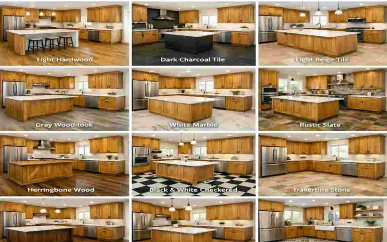 what color flooring with oak cabinets