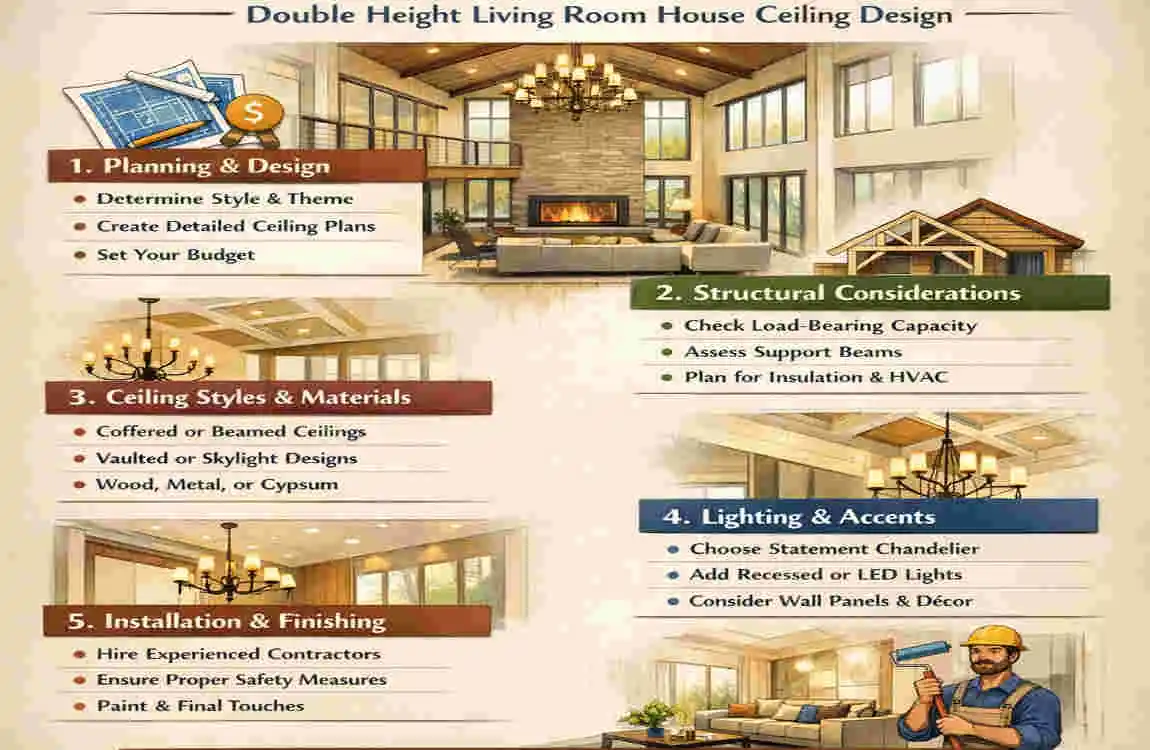 double height living room house ceiling design