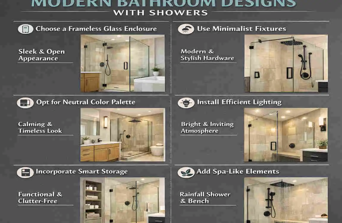 modern bathroom design for home with shower