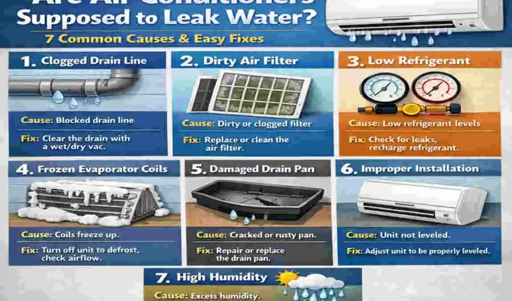 are air conditioners supposed to leak water