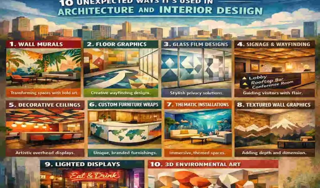 where is graphic design used in architecture and interior design