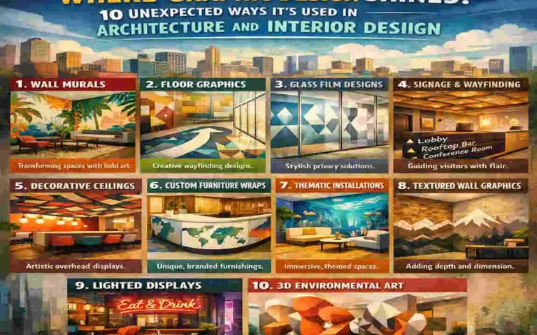 where is graphic design used in architecture and interior design
