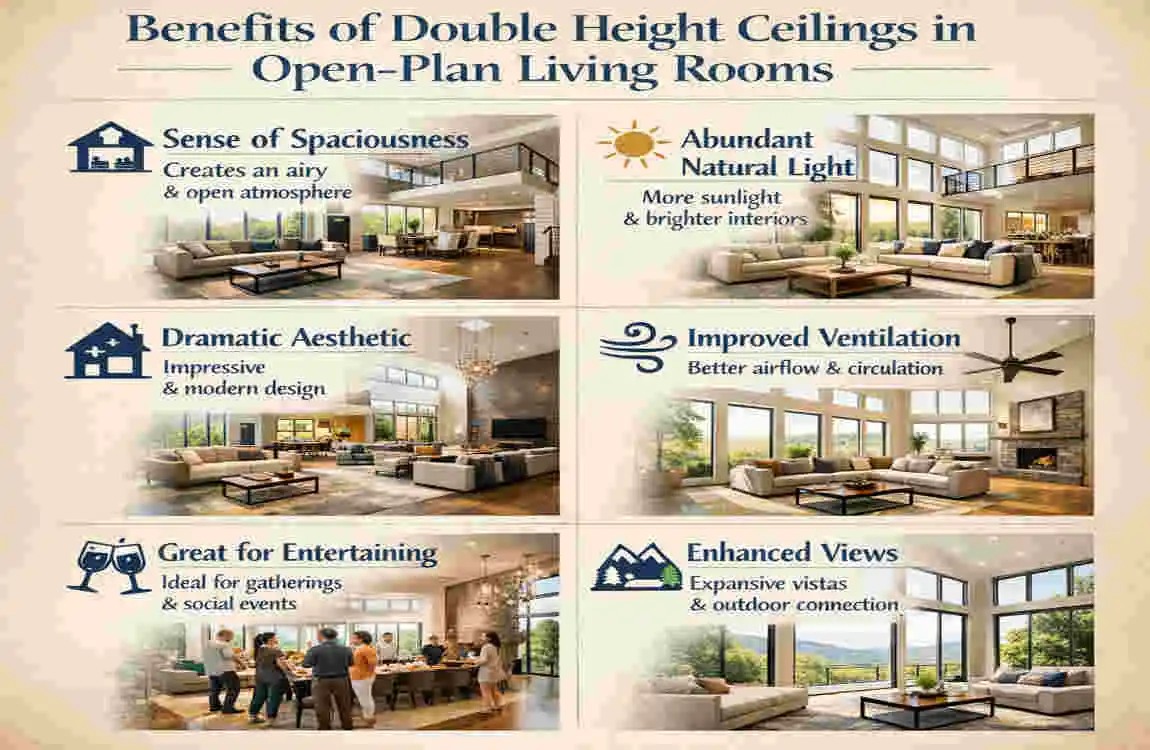 double height living room house ceiling design