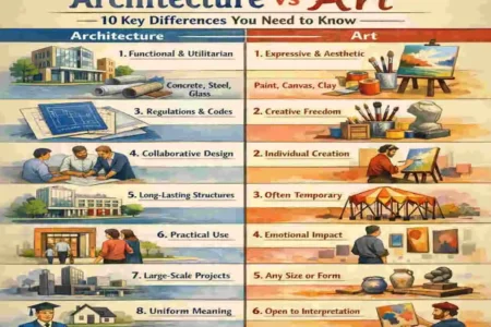 defferent between architecture and art