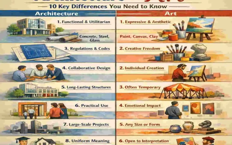 defferent between architecture and art