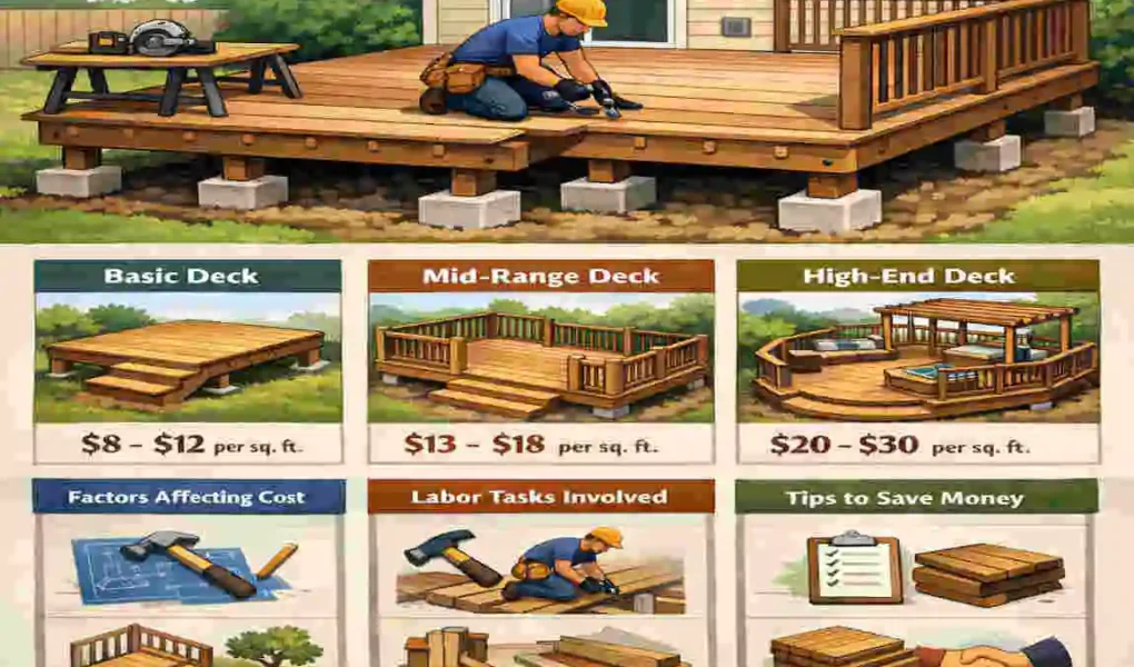 Labor Cost to Build a House Deck Per Square Foot