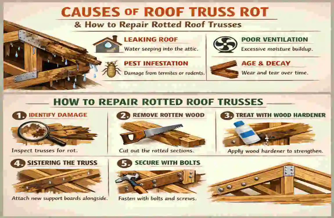 how to repair rotted roof trusses