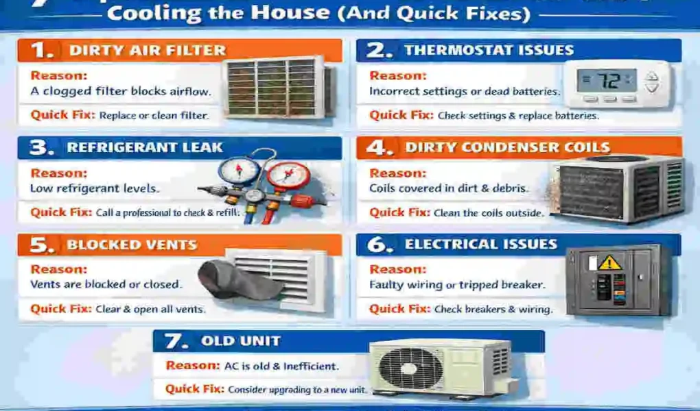 when air conditioner is not cooling house