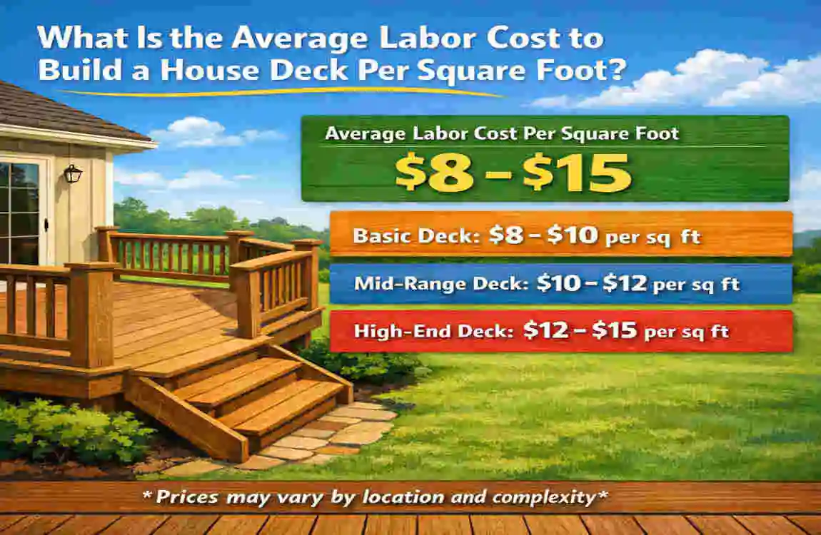 Labor Cost to Build a House Deck Per Square Foot