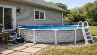 how close can an above ground pool be to a house