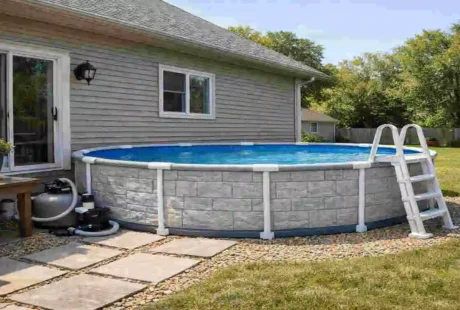 how close can an above ground pool be to a house