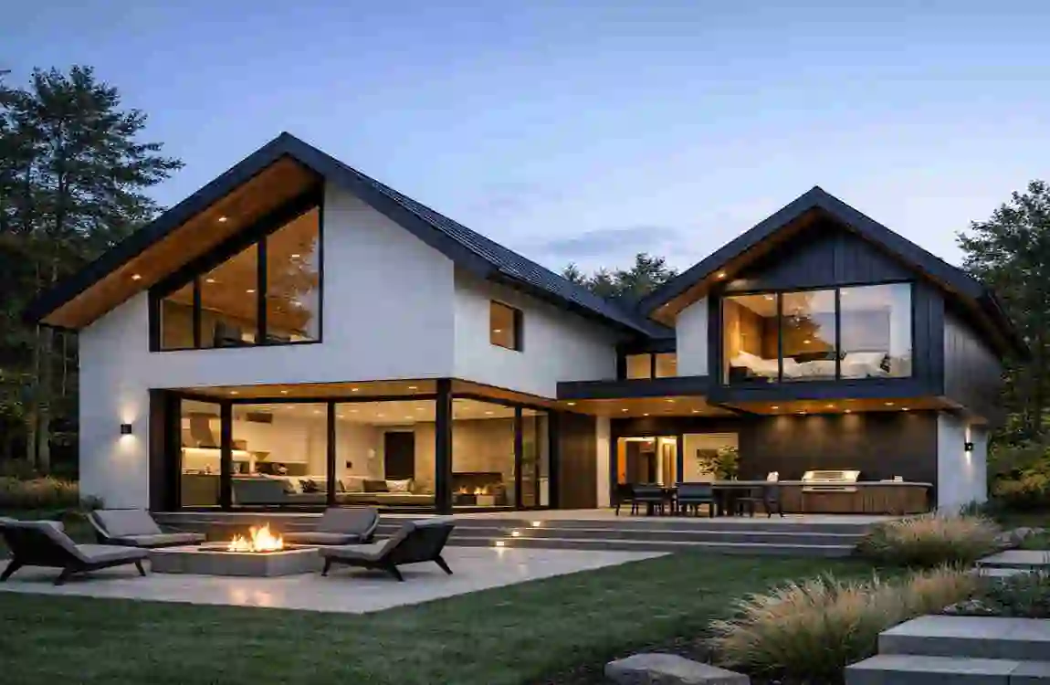 modern homes with pitched roofs