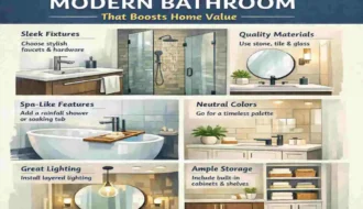 tell me about modern bathroom designs that increase home value