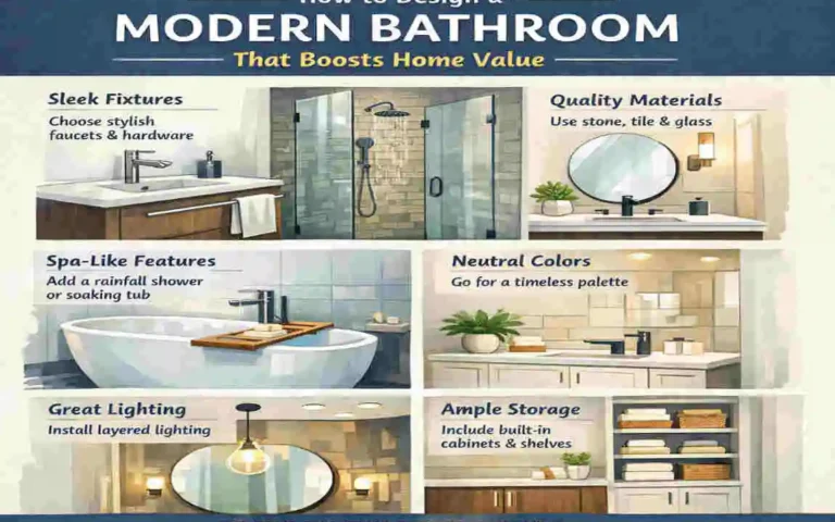 tell me about modern bathroom designs that increase home value