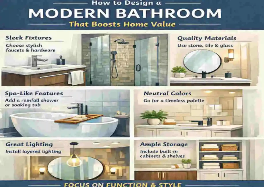 tell me about modern bathroom designs that increase home value