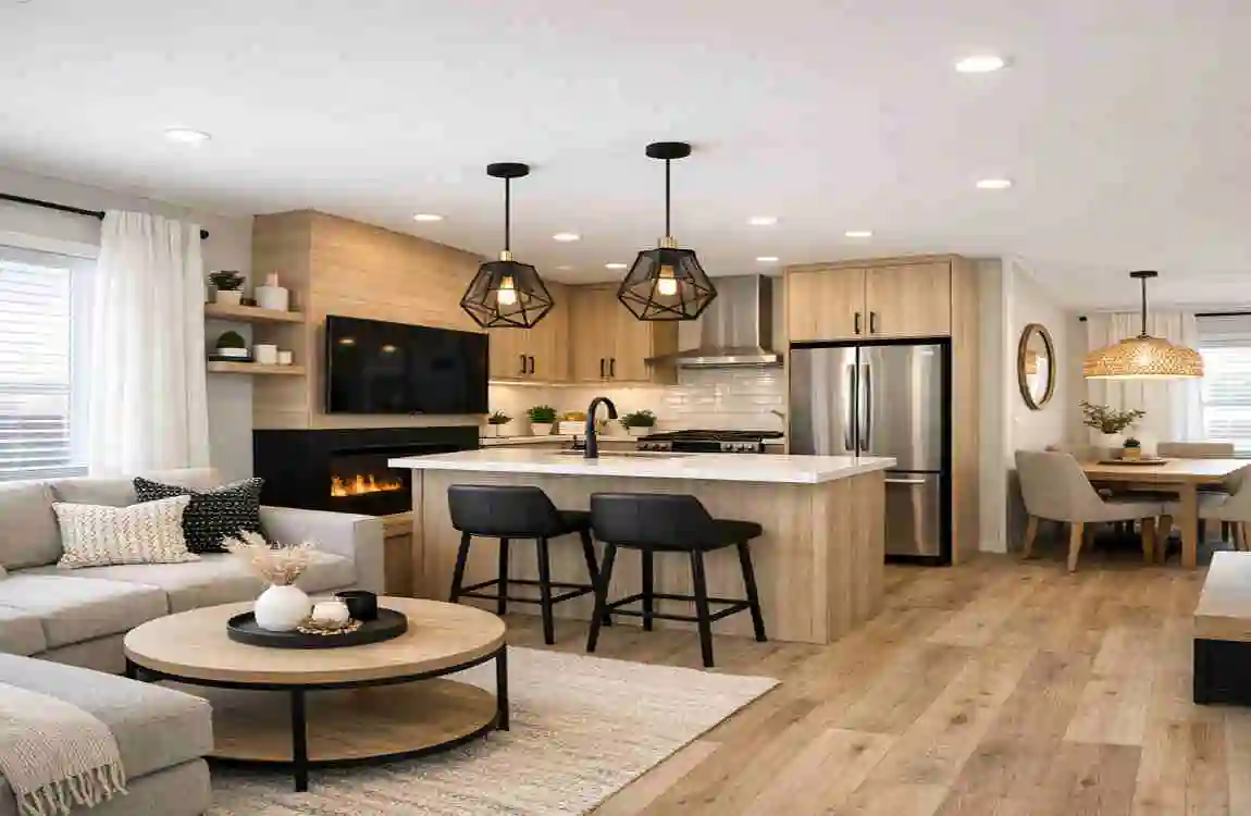 modern mobile home interior