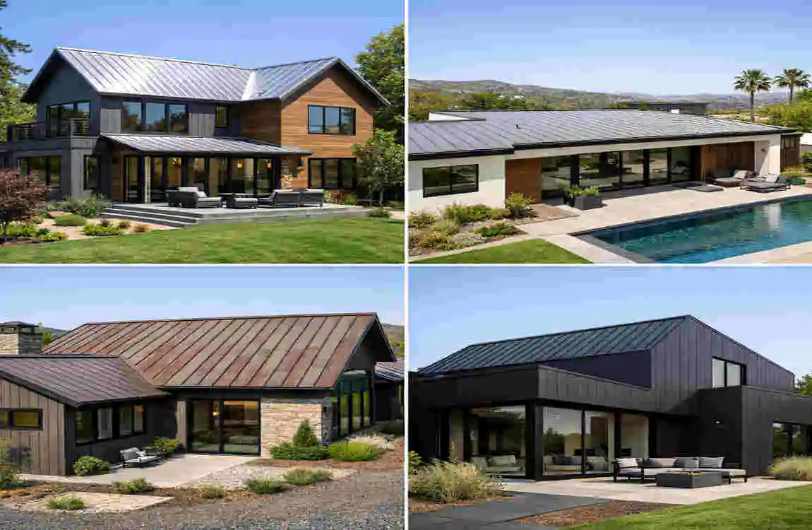 modern homes with metal roofs