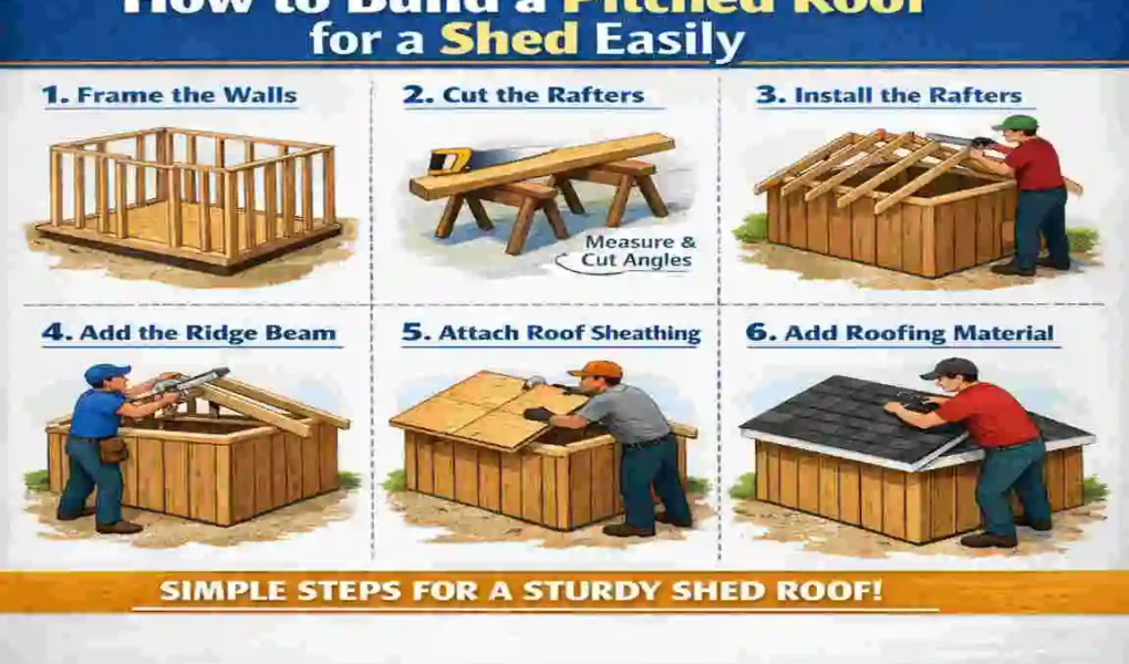 how to build a pitched roof for a shed