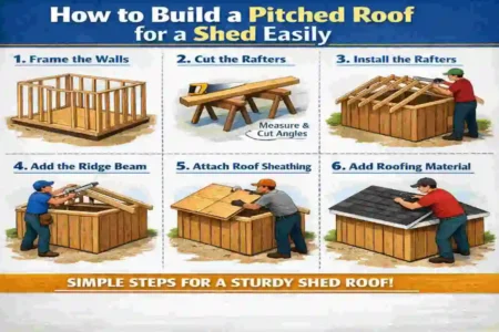 how to build a pitched roof for a shed