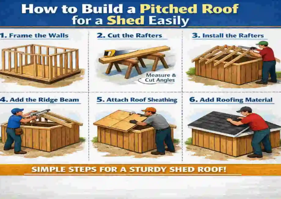 how to build a pitched roof for a shed