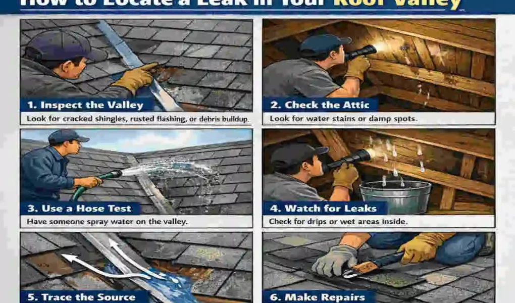 how to find a leak in a roof valley