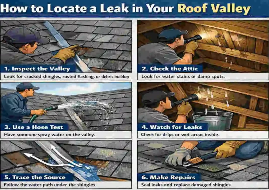 how to find a leak in a roof valley