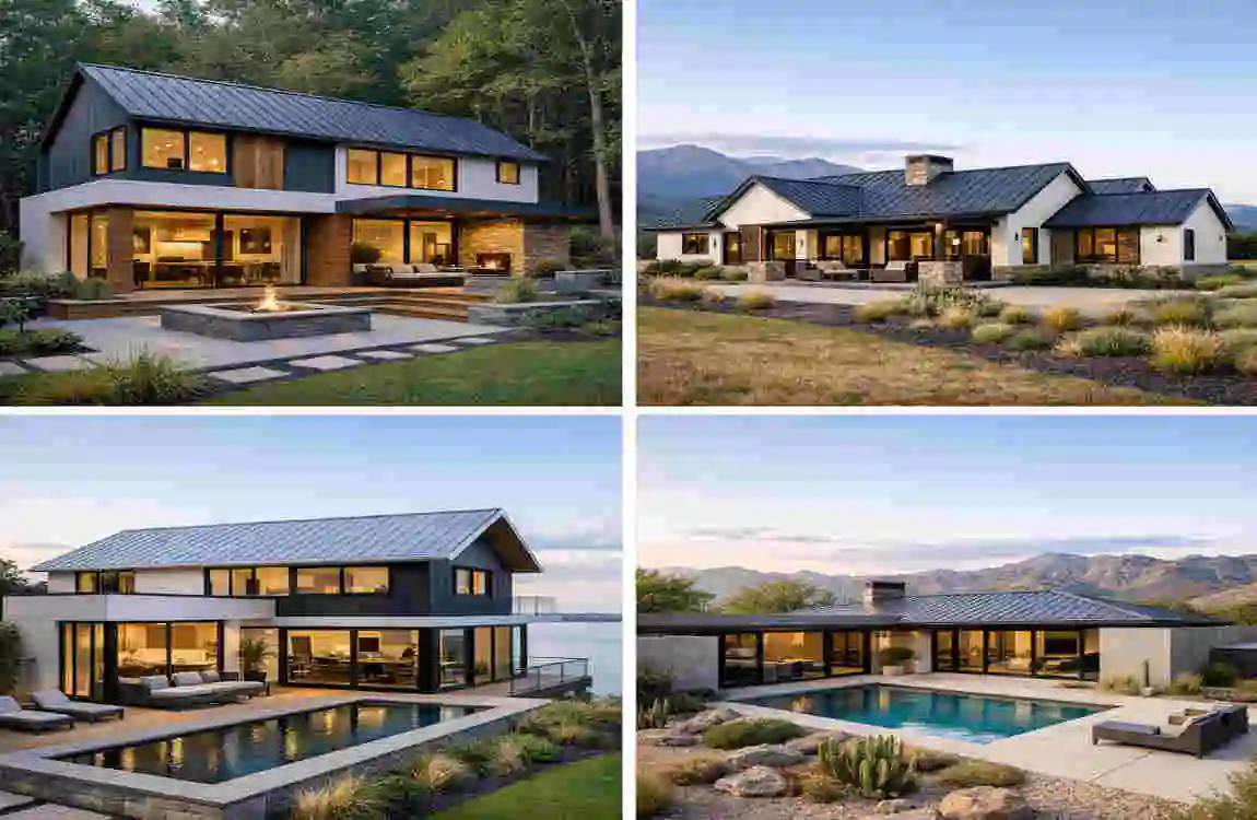 modern homes with metal roofs