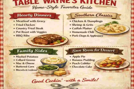a table wayne's kitchen menu