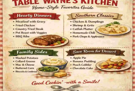 a table wayne's kitchen menu